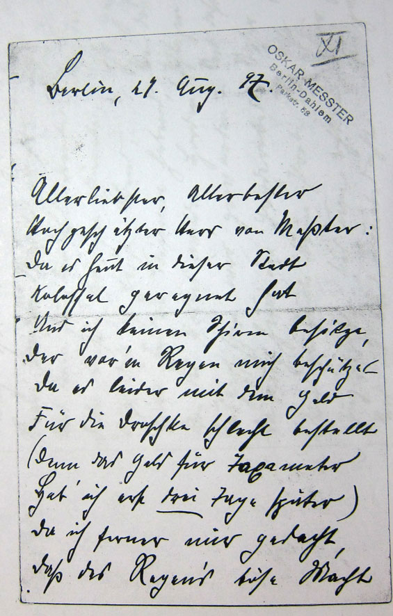Messter Brief 1897 1